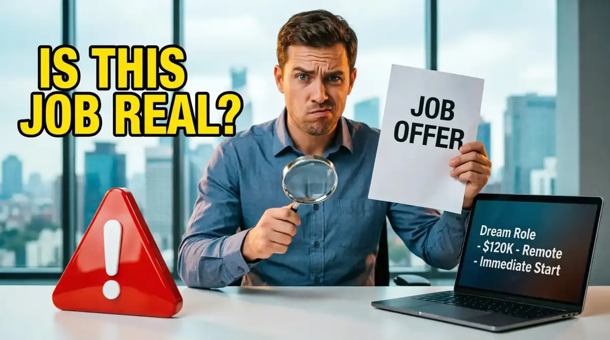 Illustration for Is This Job Offer Real? — how to verify a job offer before applying