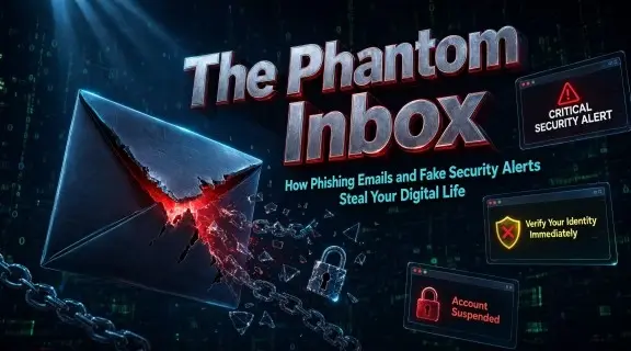 Illustration for The Phantom Inbox — how phishing emails and fake security alerts steal your digital life