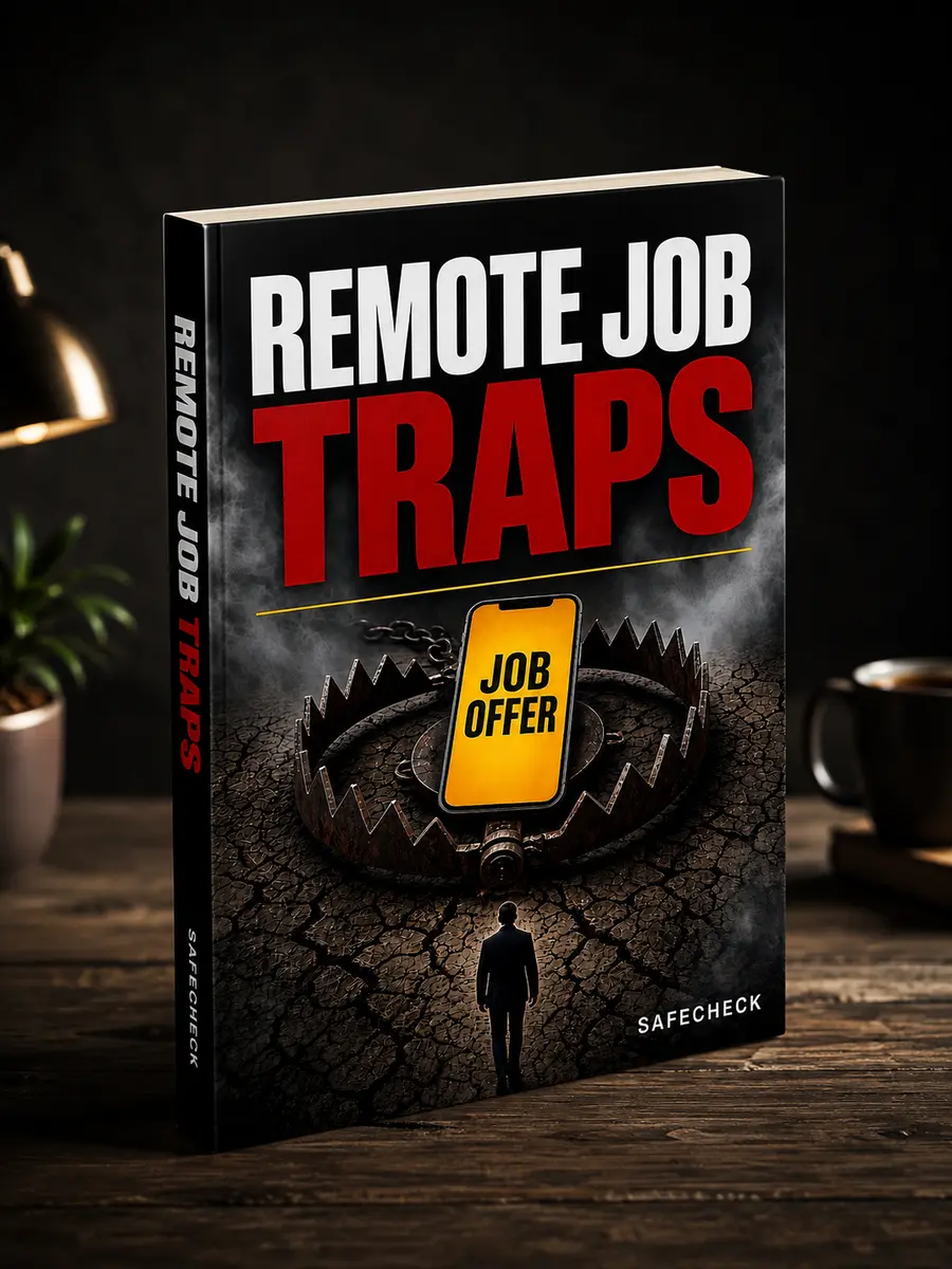 Cover of Remote Job Traps — how fraudsters steal your identity and how SafeCheck stops them